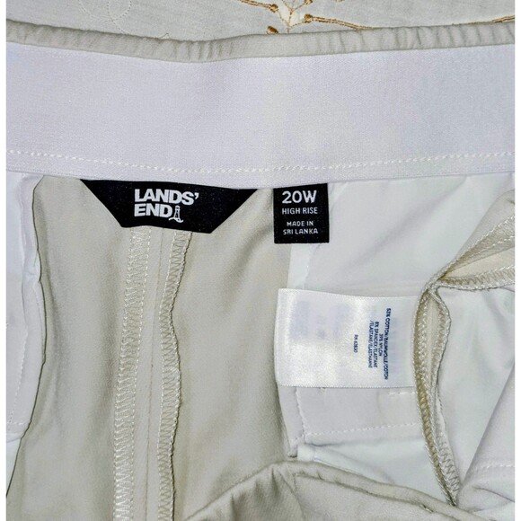 Lands' End‎ Size 20W Khaki High Rise Straight Leg Front Seam Chino Pants - Picture 3 of 7